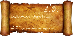 Lejbovics Demetria névjegykártya